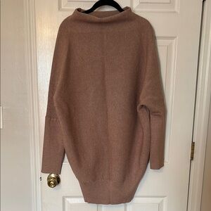 Bluivy Brown Cowl Neck Sweater Dress Oversized and Cozy